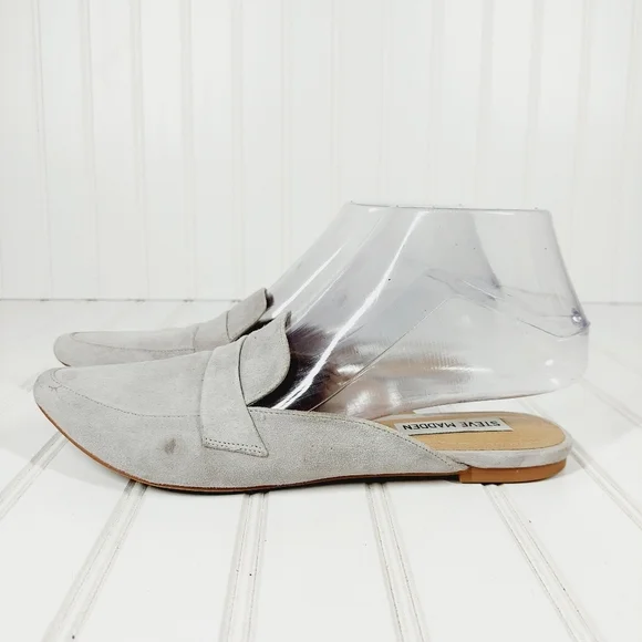 Steve Madden Gray Suede Flavor Flat Mule F922 - Picture 3 of 14